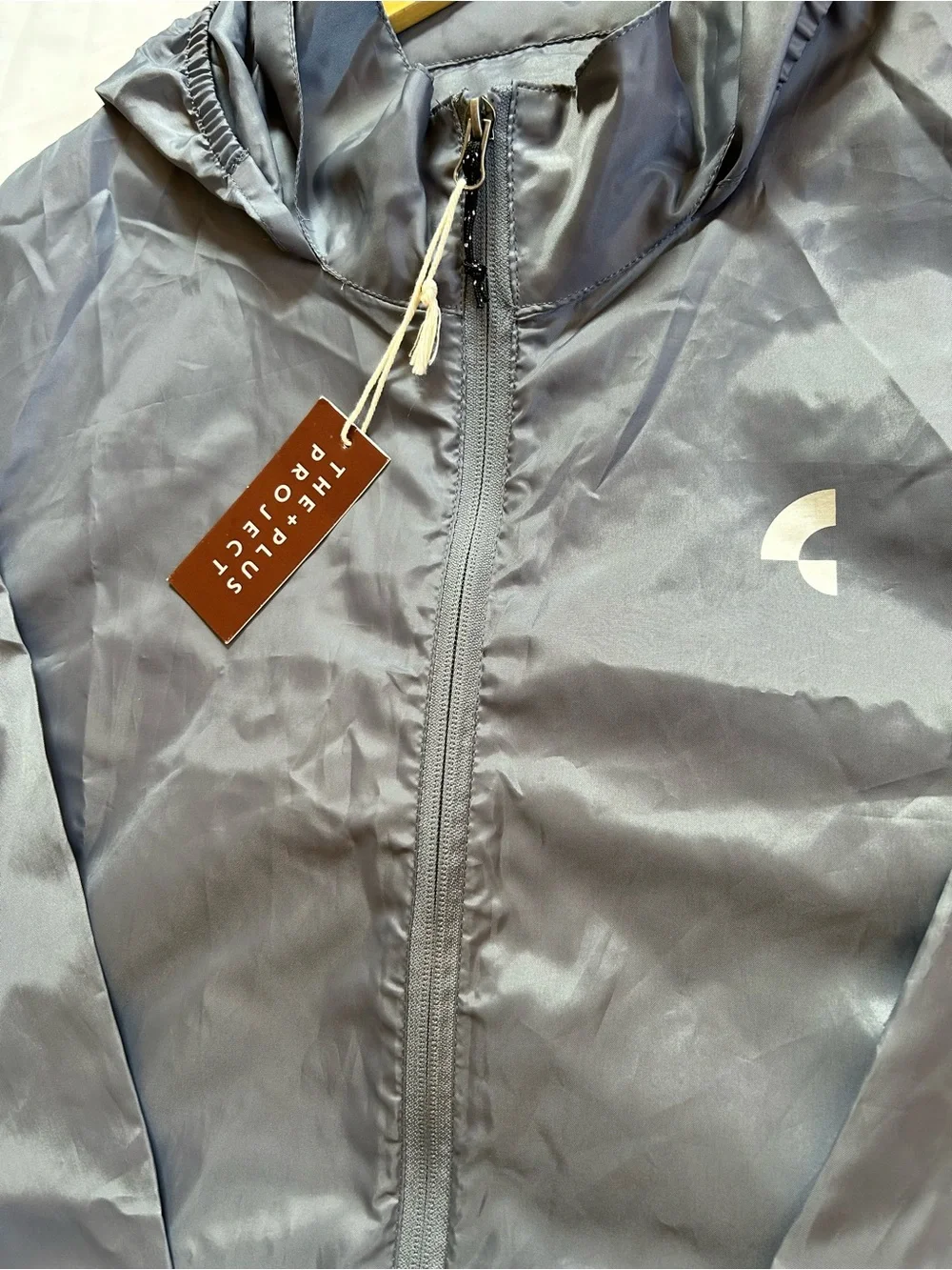 The Plus Project Rain Jacket Mens 3XL Gray Hooded Coat